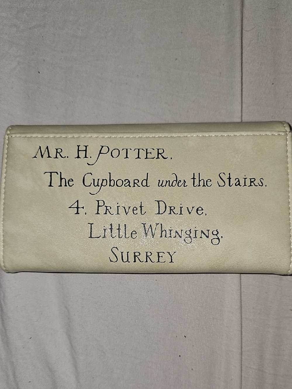 Harry Potter Themed Envelope Clutch in Cream
